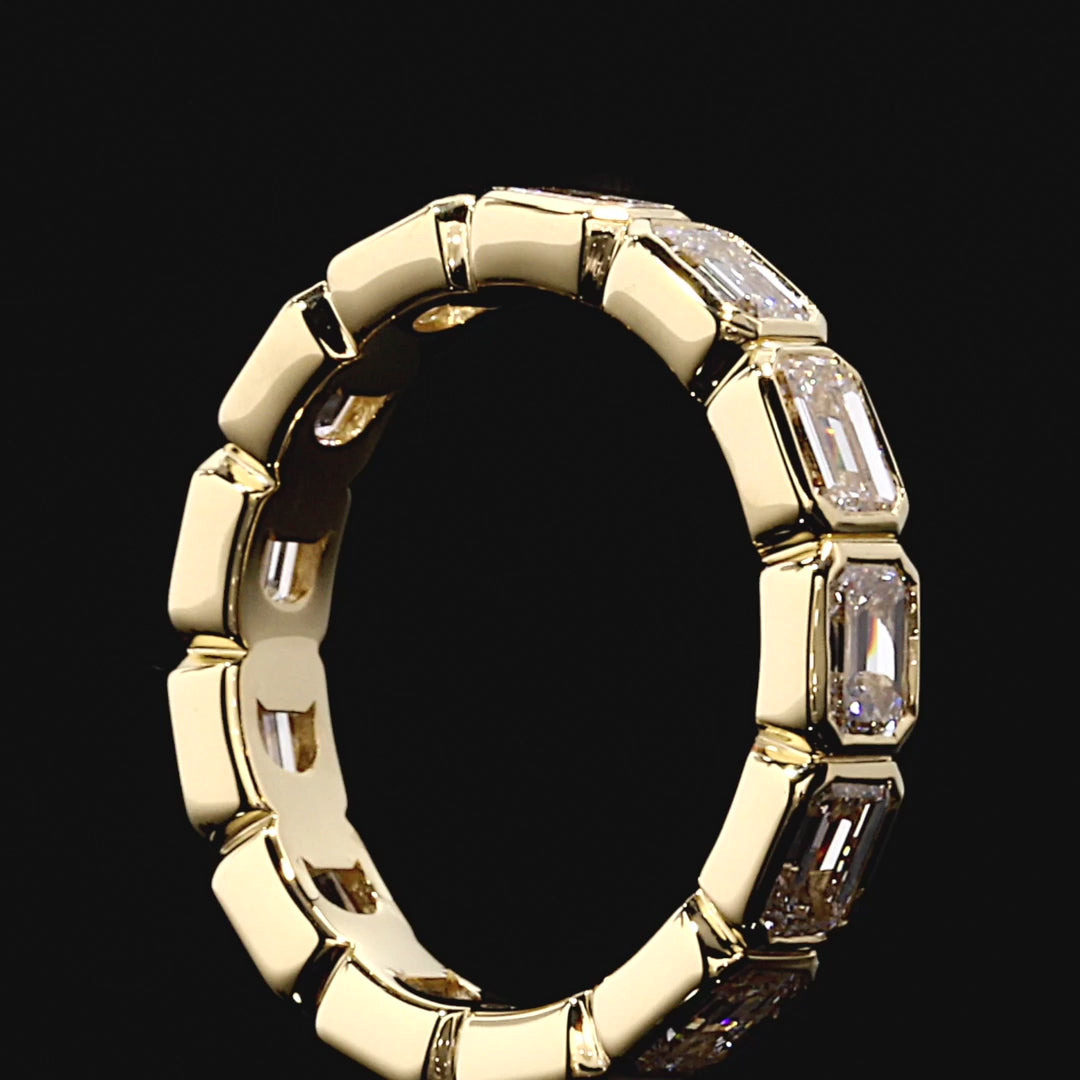 Dan Mor Bezel Set Emerald Eternity Band