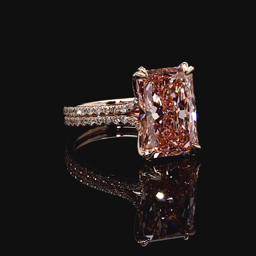 Radiant Cut Solitaire Pink Diamond Ring