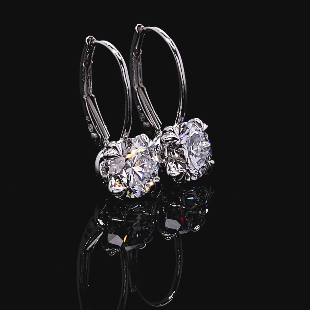 Dan Mor Elle Round Brilliant Leverback Earrings