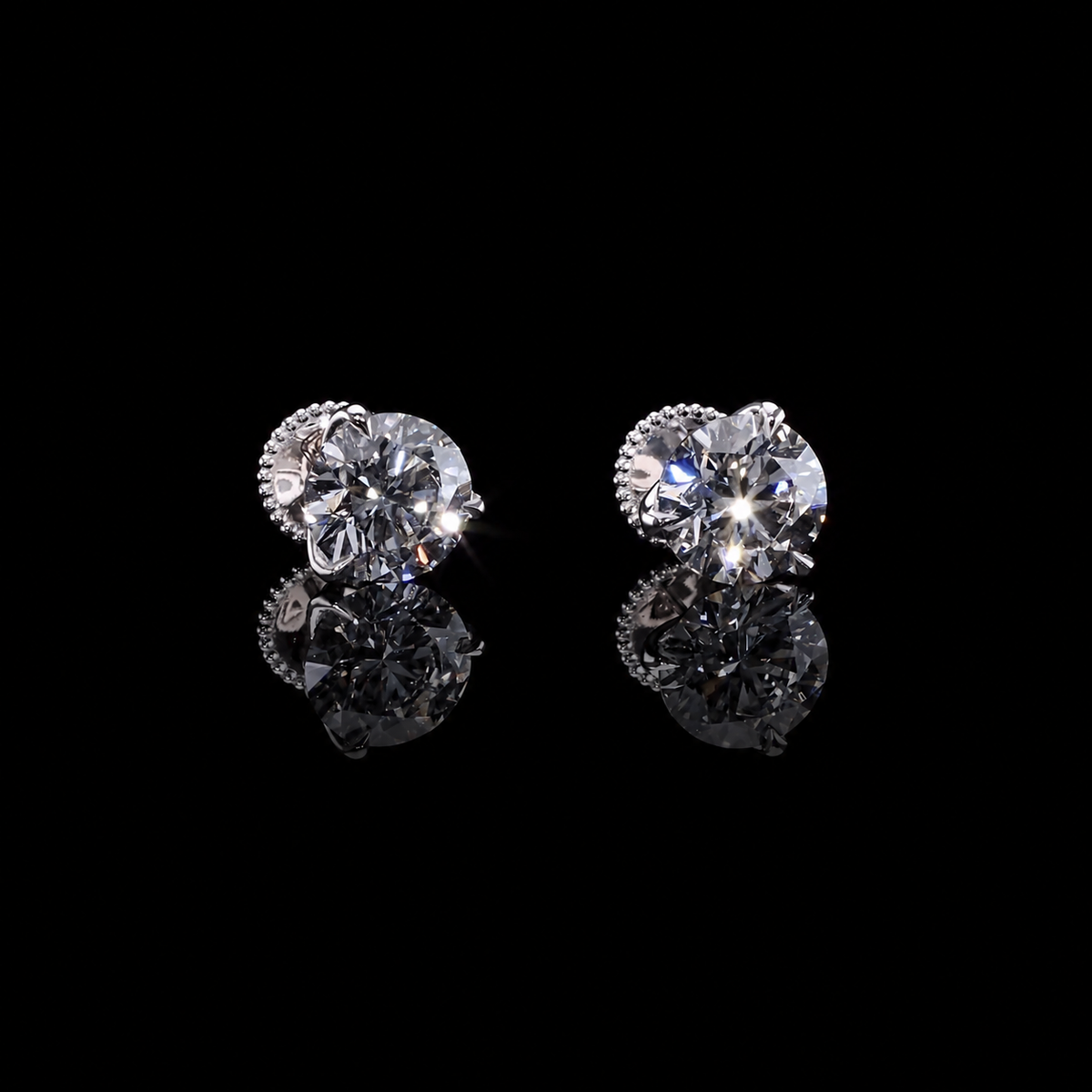 Classic Round Diamond Stud Earrings