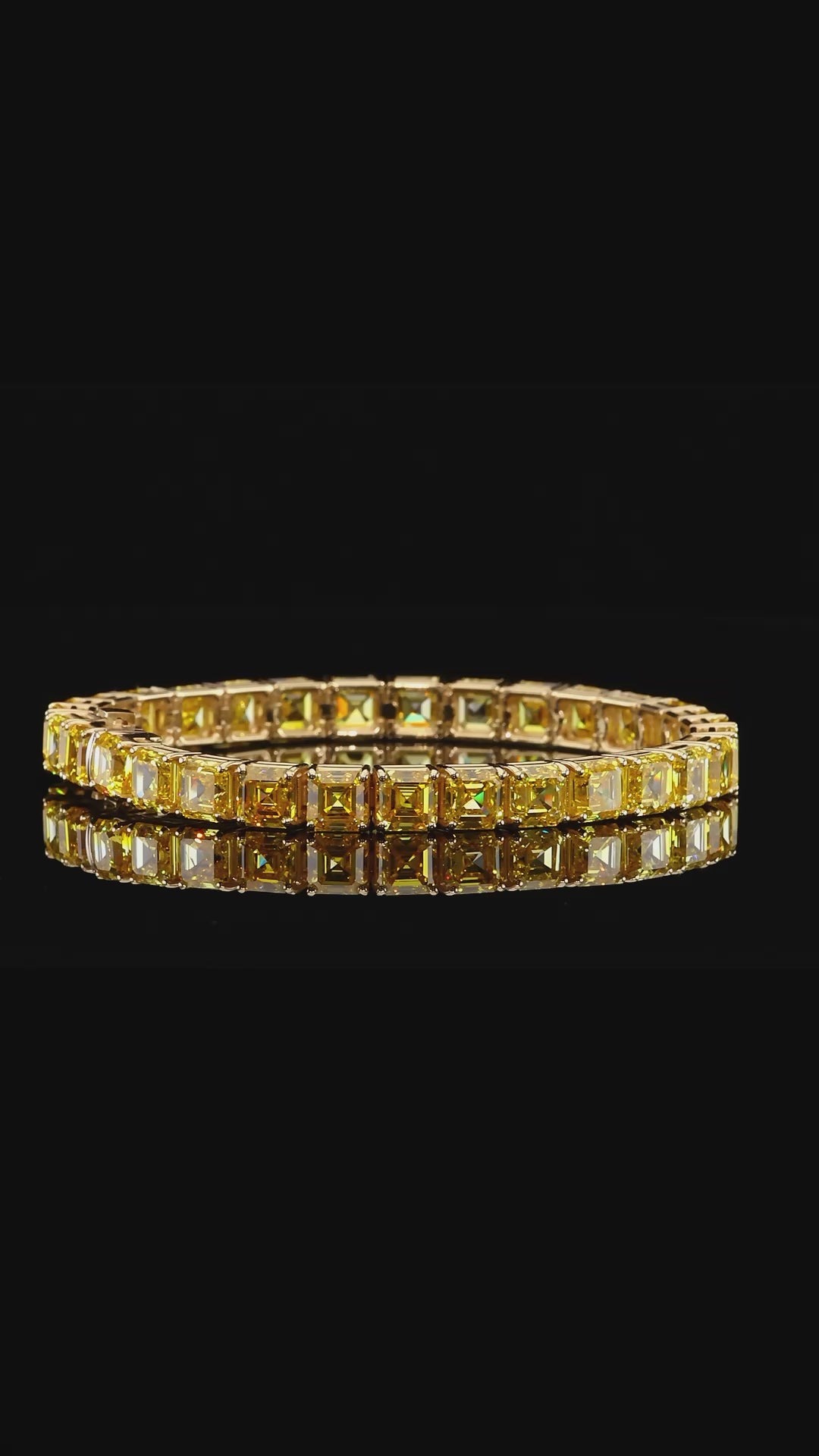 Yellow Diamond Asscher Cut Tennis Bracelet Dan Mor Diamonds