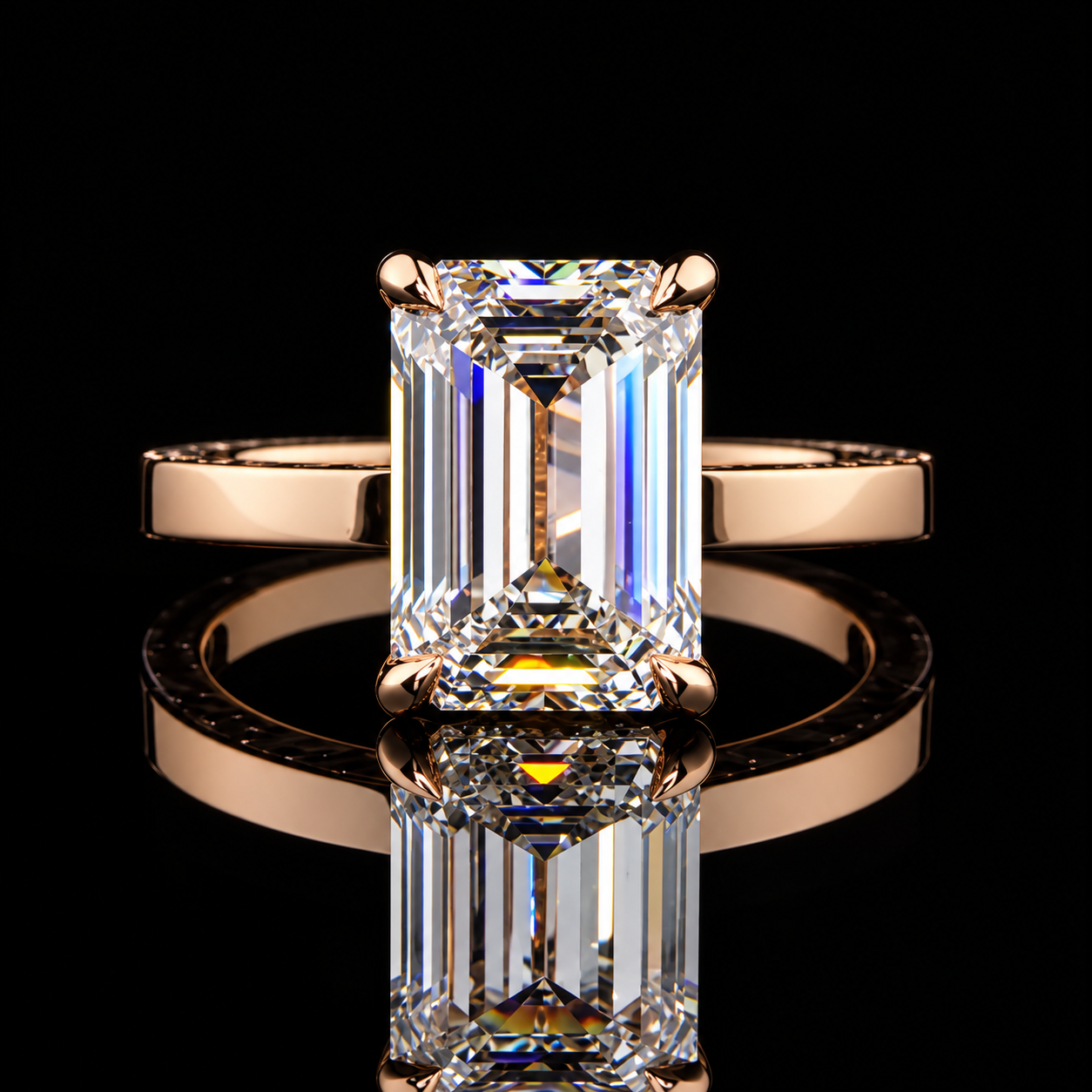 Emerald hidden halo RIng