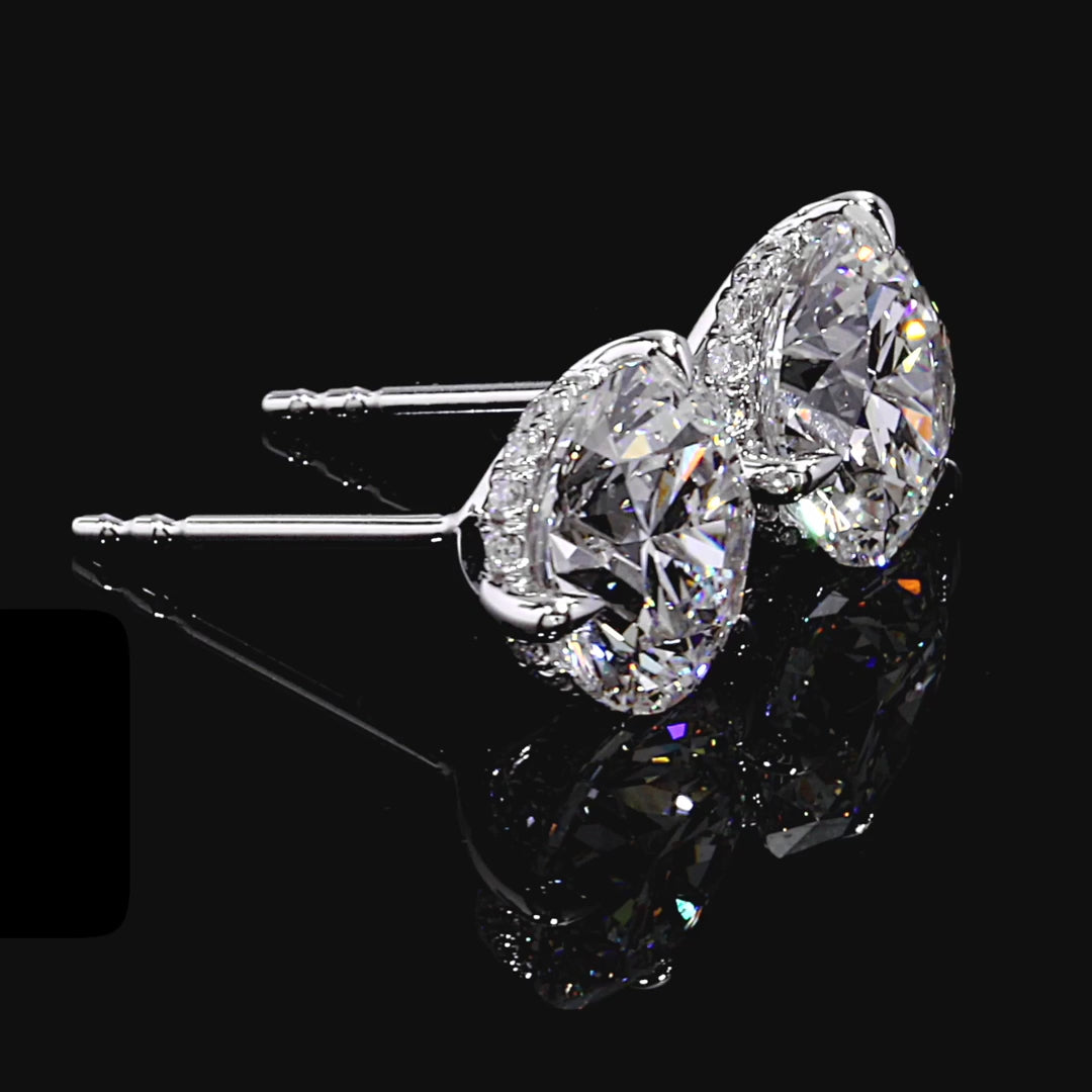 Round Hidden Halo Martini Studs