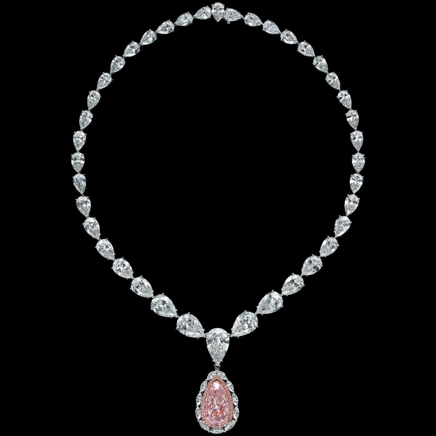total 67.10 + carat pear shape necklace