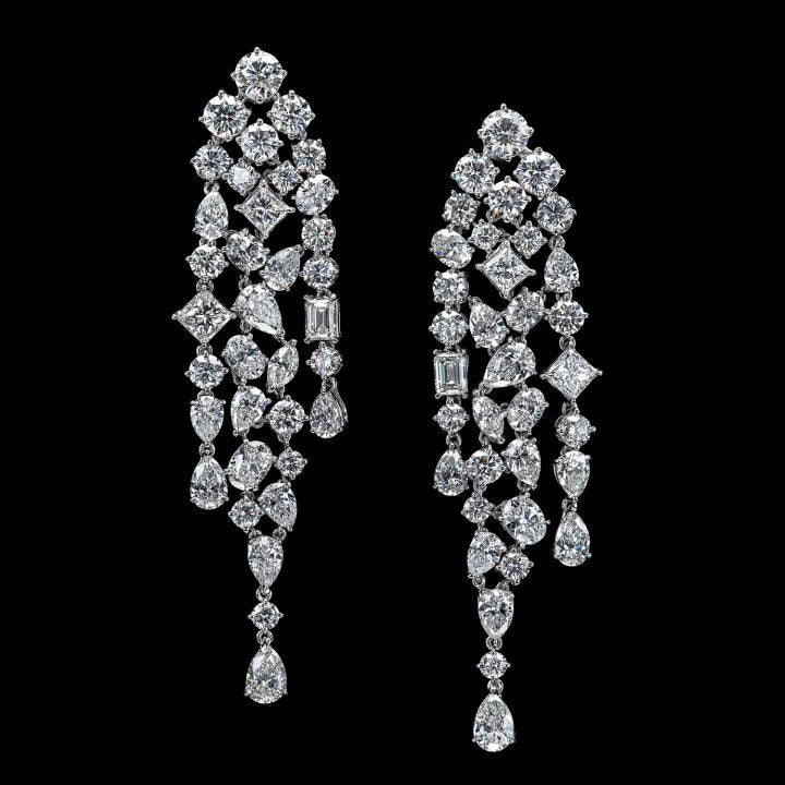 20.42 CT MIXED CUT DIAMOND EARRING COLOR F-G VS1-VS2