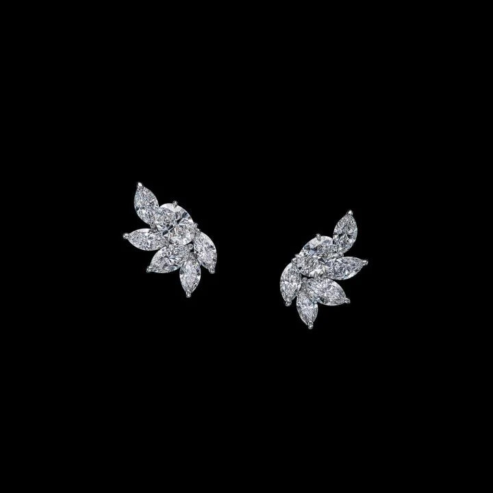 4.26 CT OVAL AND MARQUISE DIAMOND EARRING TWO OVAL SHAPE D-E VS2 DIAMOND D-F COLOR MARQUISE