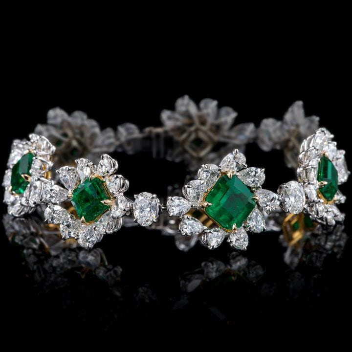 GREEN EMERALD DIAMOND BRACELET