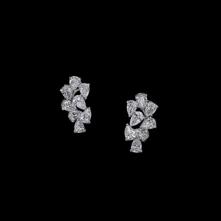 3.49 CT PEAR SHAPE DIAMOND EARRING D-F VVS1-VS1