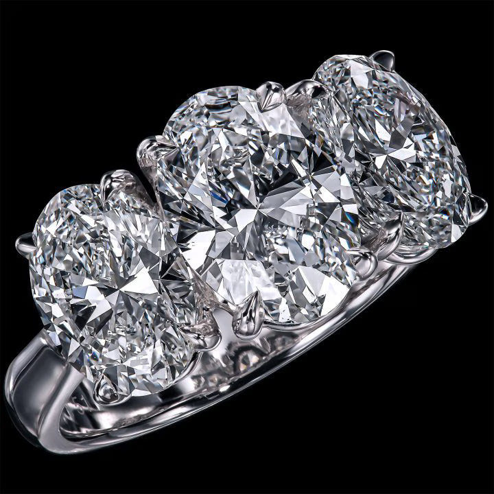Oval Three Stone Anniversary Ring