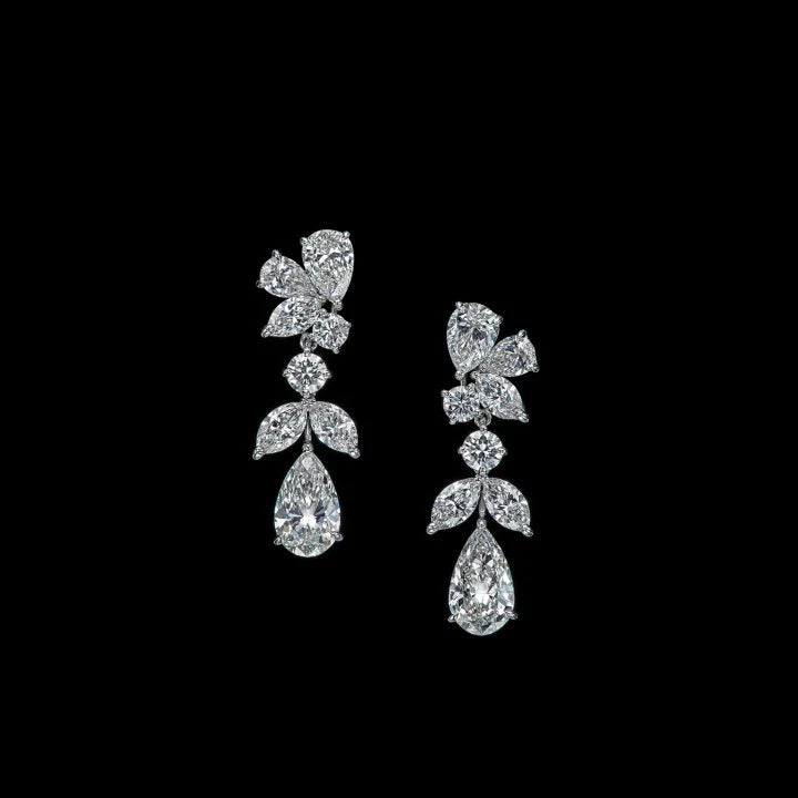 6.21 CT DIAMOND EARRING COLOR G VS1-VS2 PEAR, MARQUISE AND ROUND CUT
