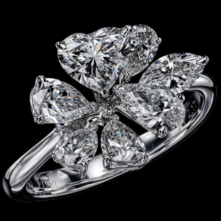 Flower Cluster Anniversary Diamond Ring