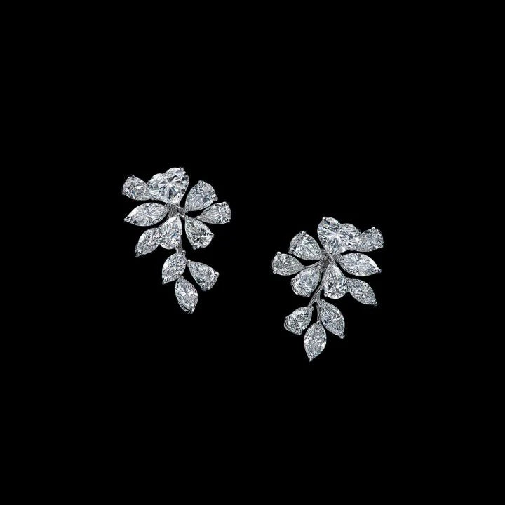5.79 CT FANCY SHAPE DIAMOND EARRING HEART, PEAR, MARQUISE D-F VVS1-VS2