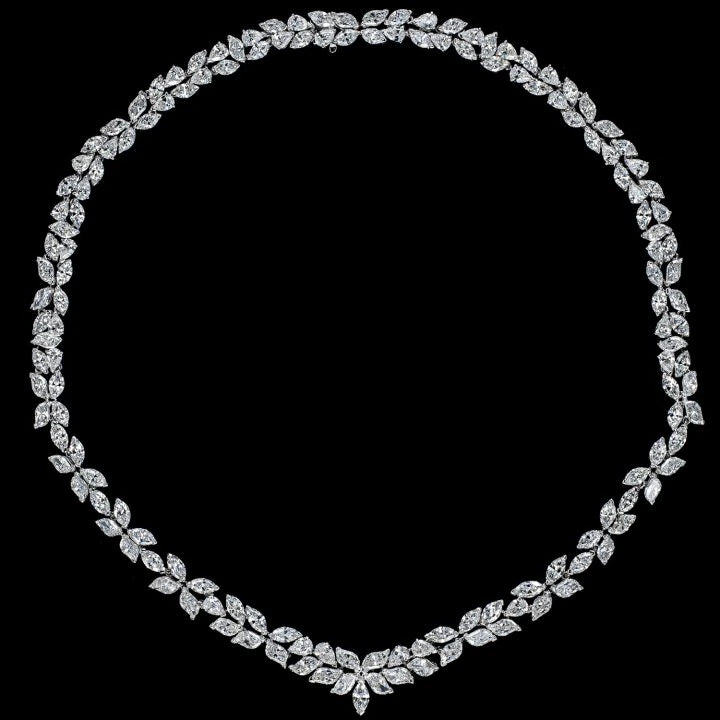 Pear Shape, Leaf Shape, And Marquise Diamond Necklace
