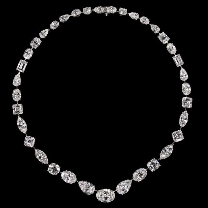 mixed shape diamond necklace