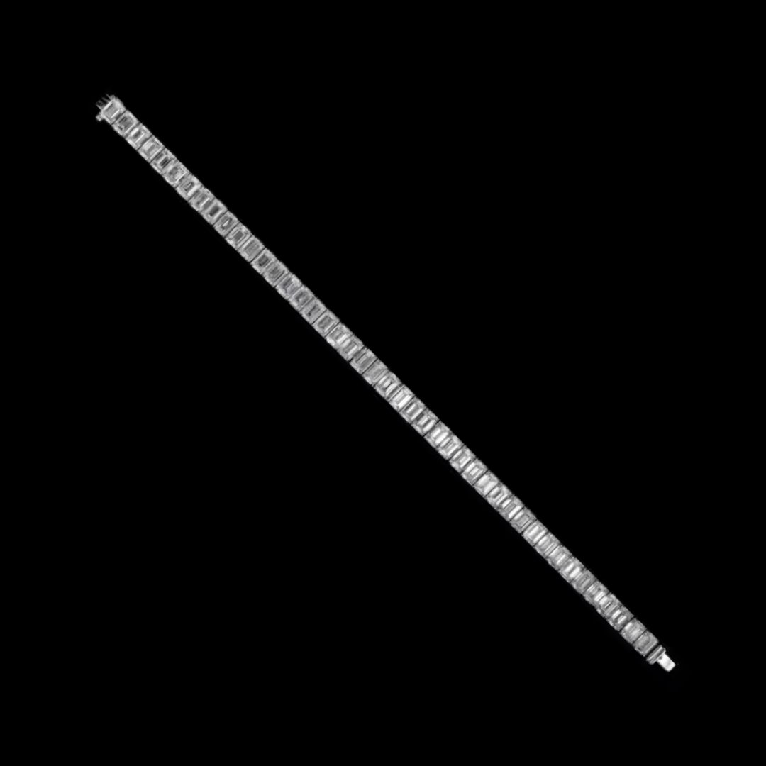 18.36 carat emerald cut diamond bracelet