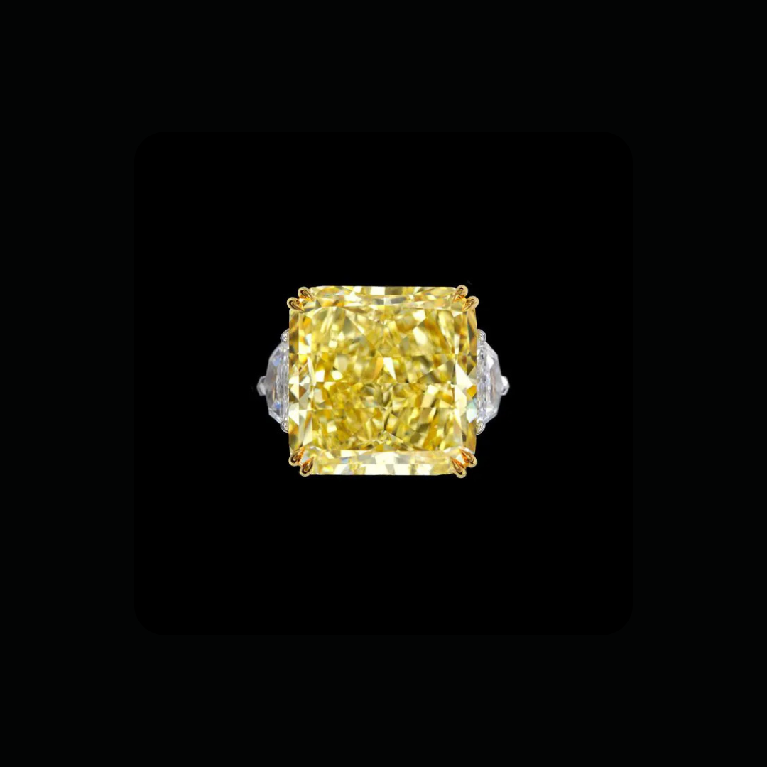FANCY YELLOW DIAMOND RING OVER 40 CARATS