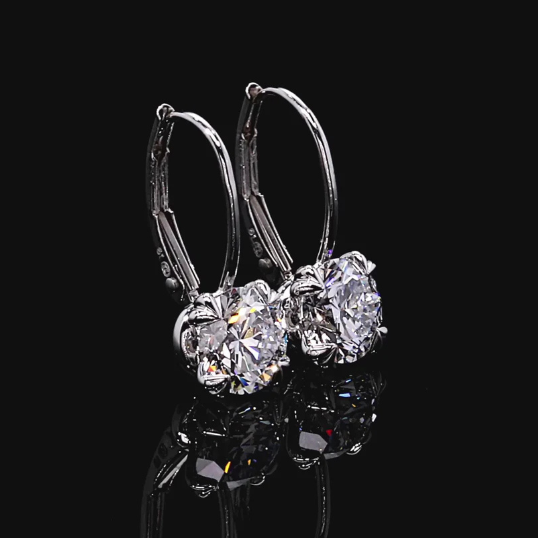 Dan Mor Elle Round Brilliant Leverback Earrings