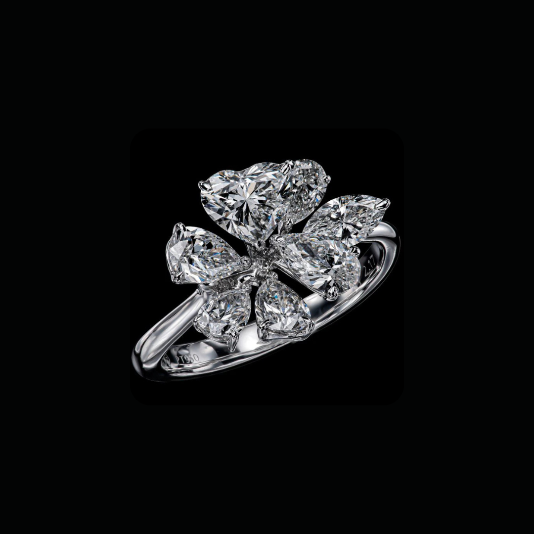 Flower Cluster Anniversary Diamond Ring