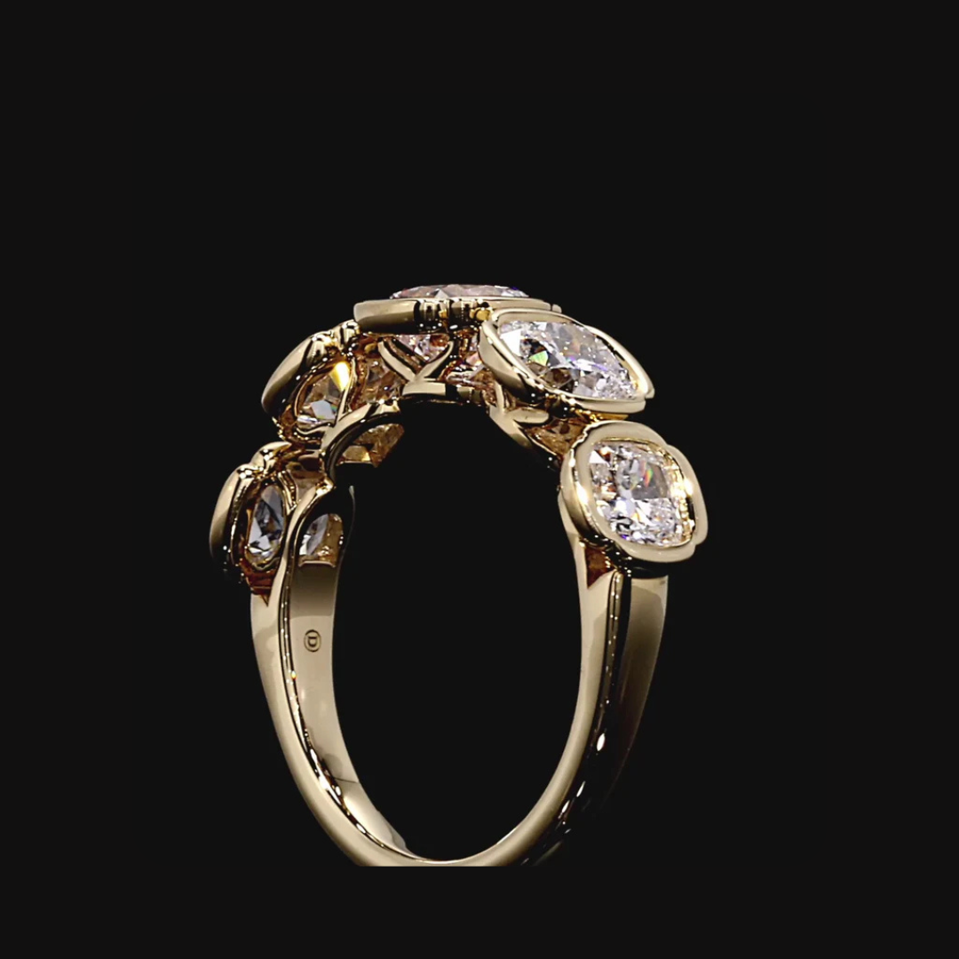 5-Stone Cushion Diamond Band