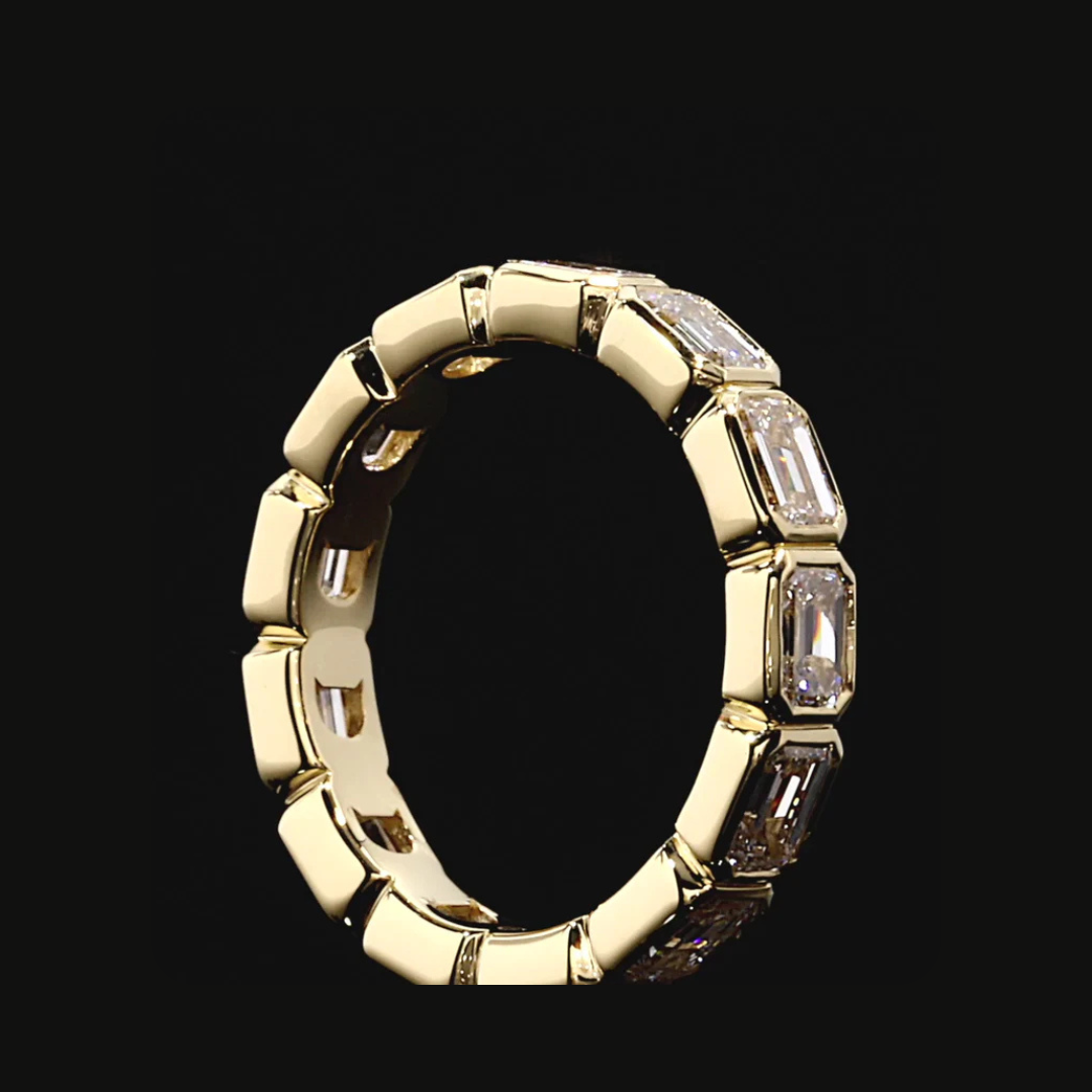 Dan Mor Bezel Set Emerald Eternity Band