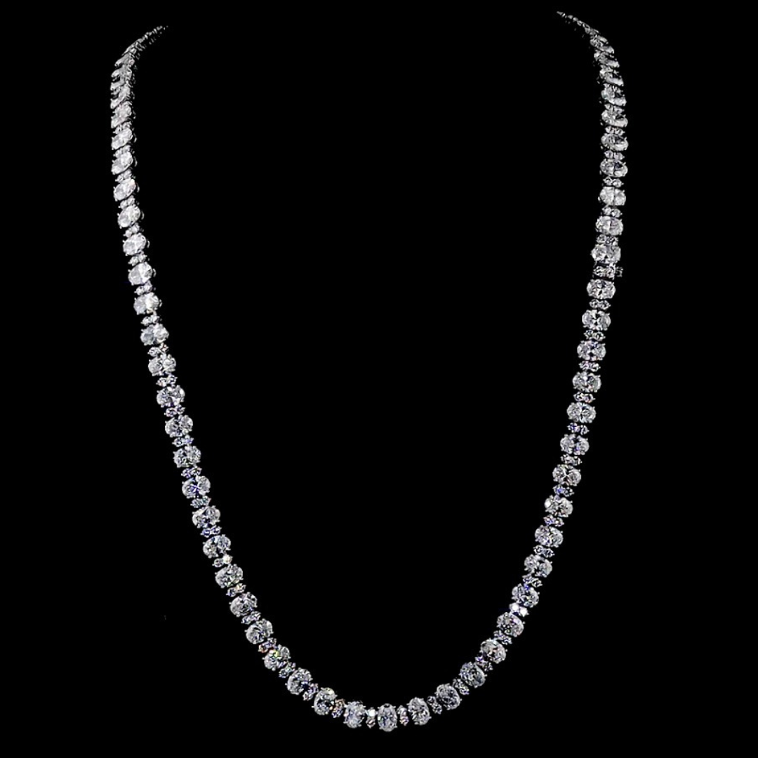 Oval Diamond Riviera Tennis Necklace