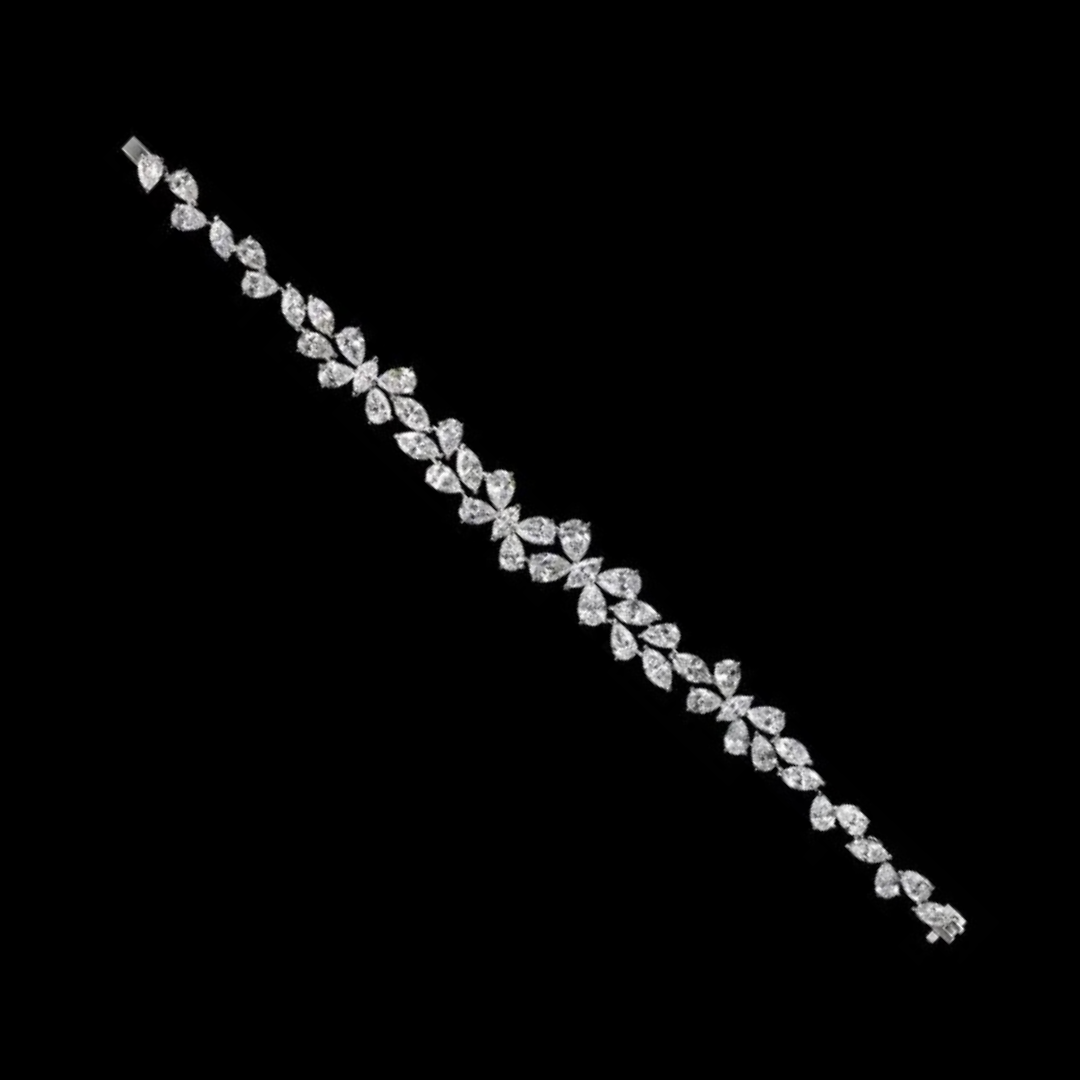17.31 carat pear shape and marquise cut diamond bracelet