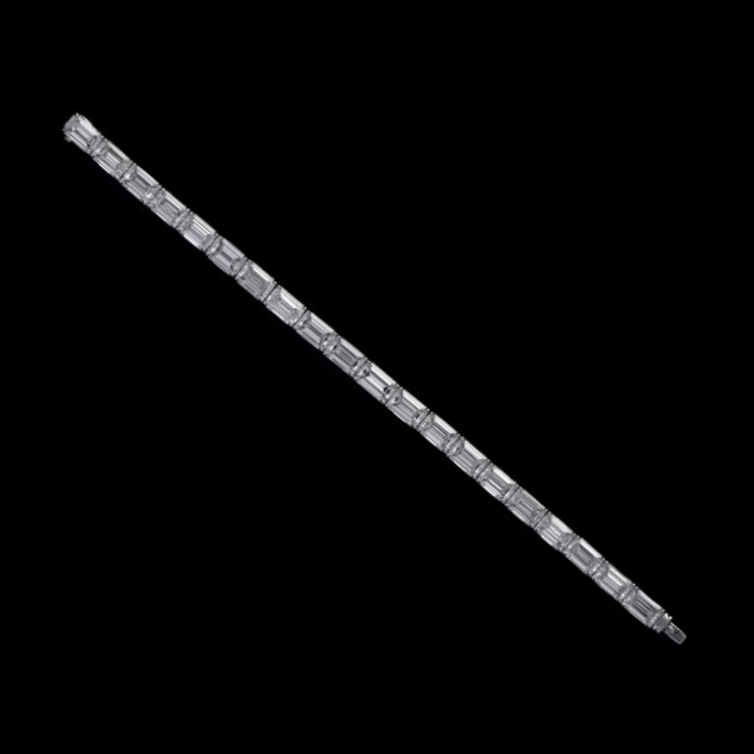 30.13 carat emerald cut diamond bracelet