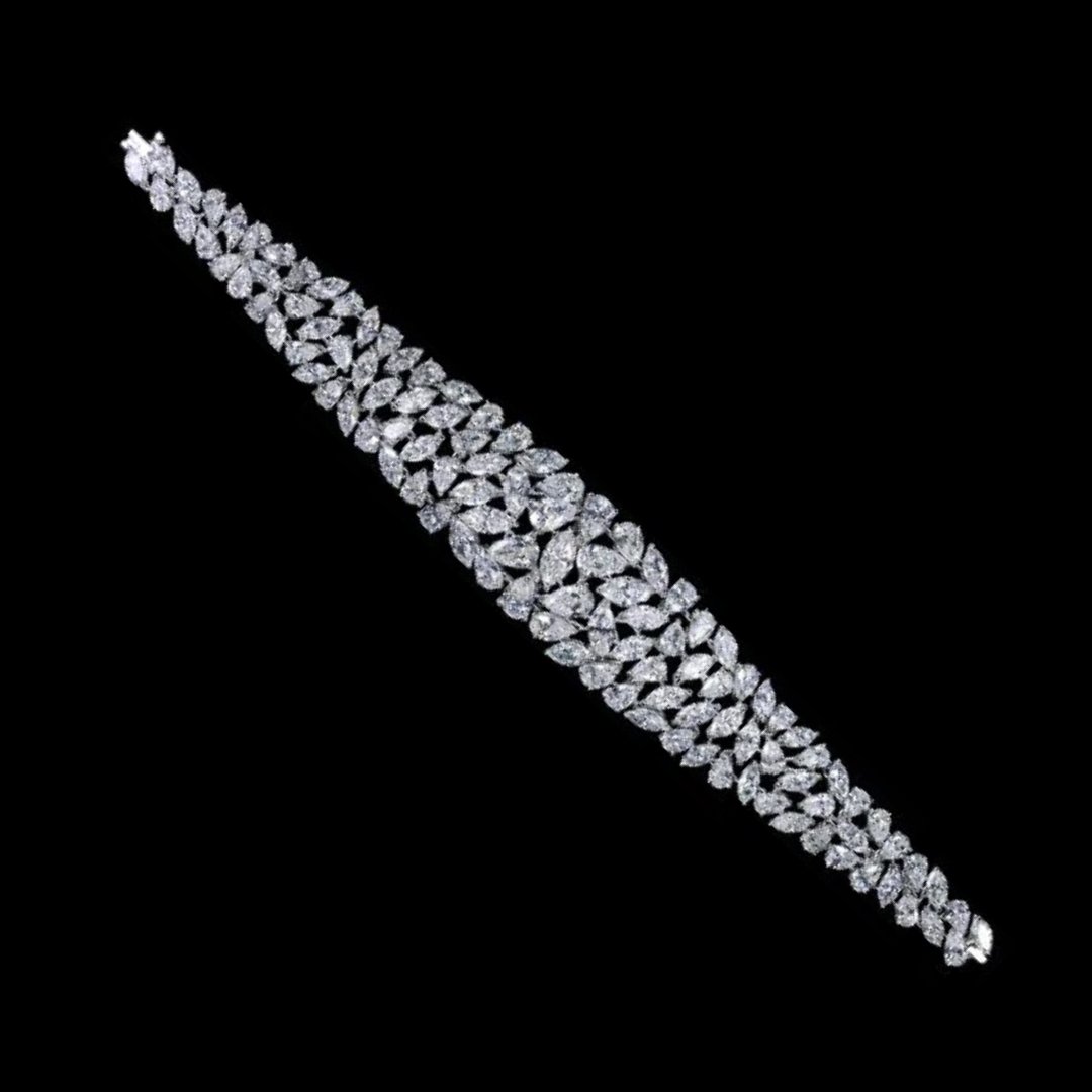 35.82 carat Pear shape and marquise cut bracelet