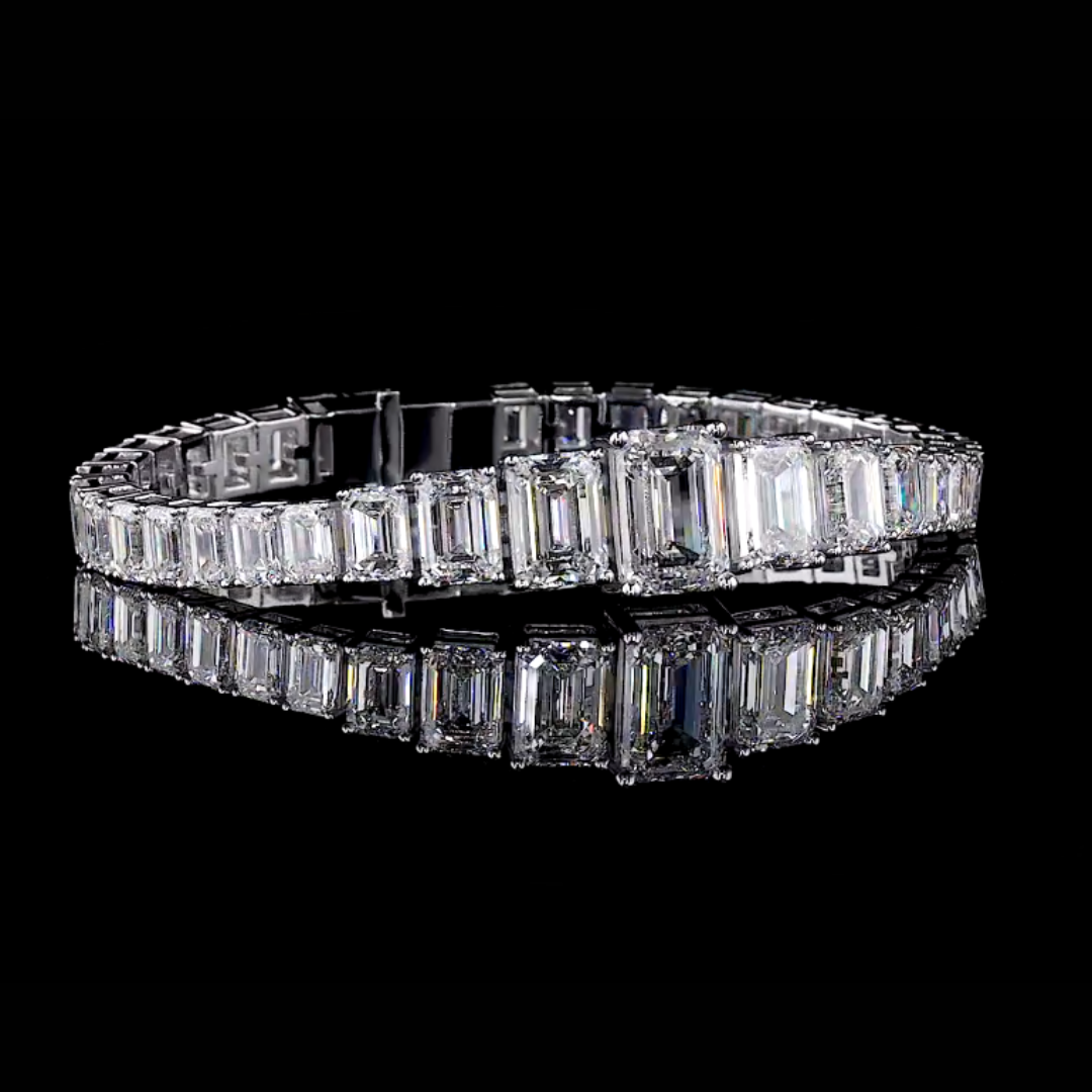 Emerald Cut Diamond Tennis Bracelet