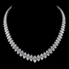 26 CT graduated marquise diamond tennis necklace featuring a single row of marquise-cut diamonds