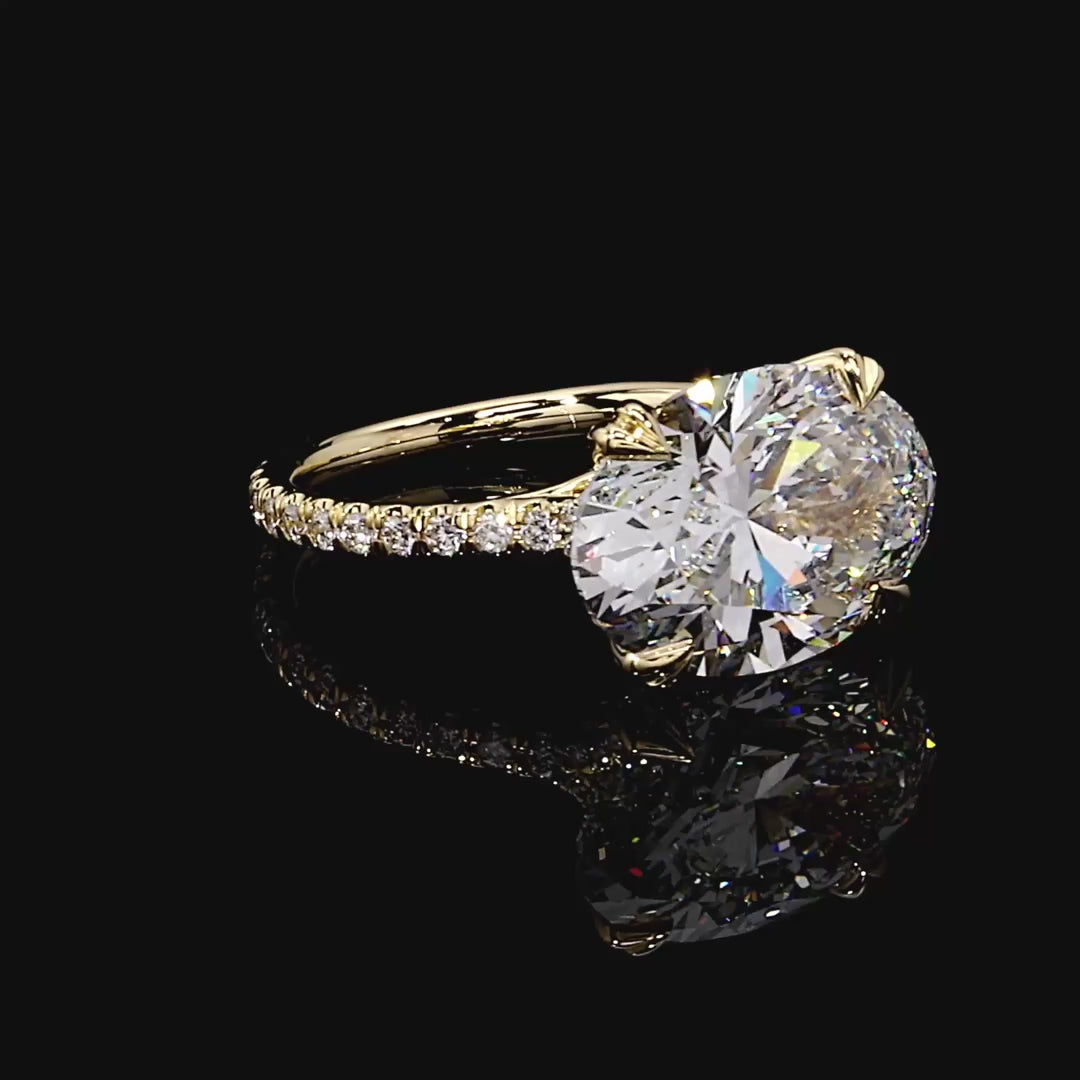East-West Oval Solitaire Ring