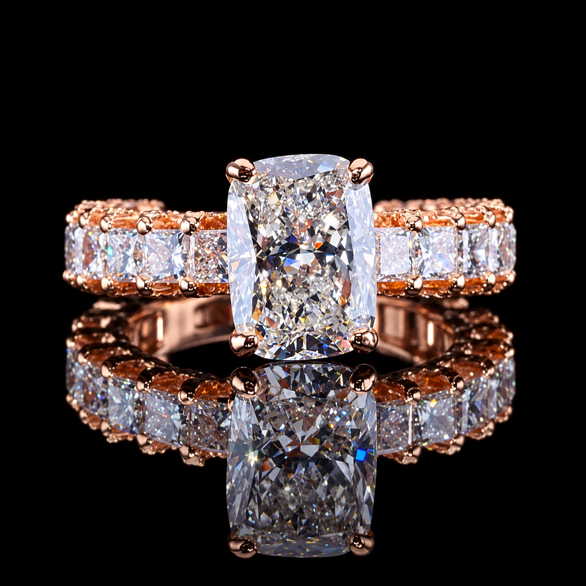 Radiant Cut Diamond Pavé Ring