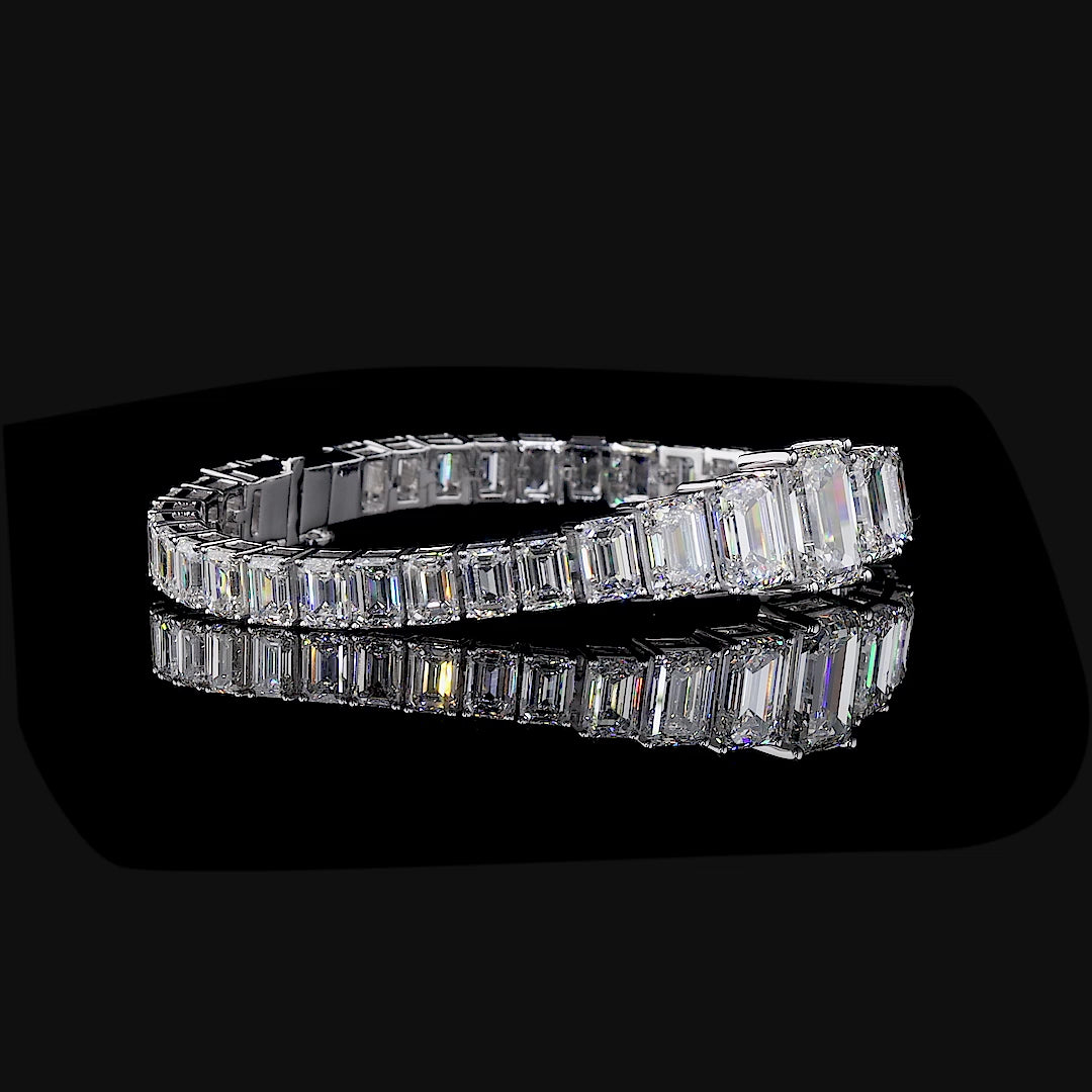 Emerald Cut Diamond Tennis Bracelet