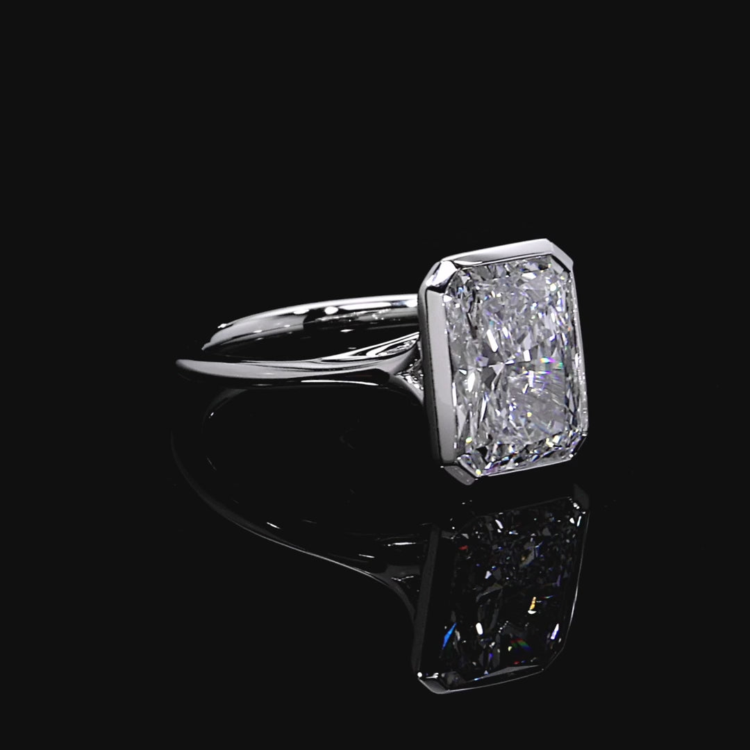 Radiant Diamond Bezel Set Ring