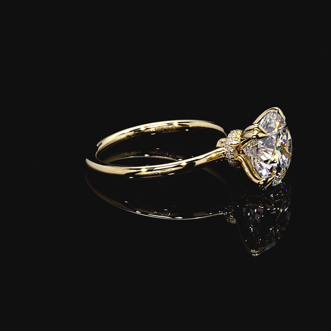 Round Solitaire Hidden Halo Ring