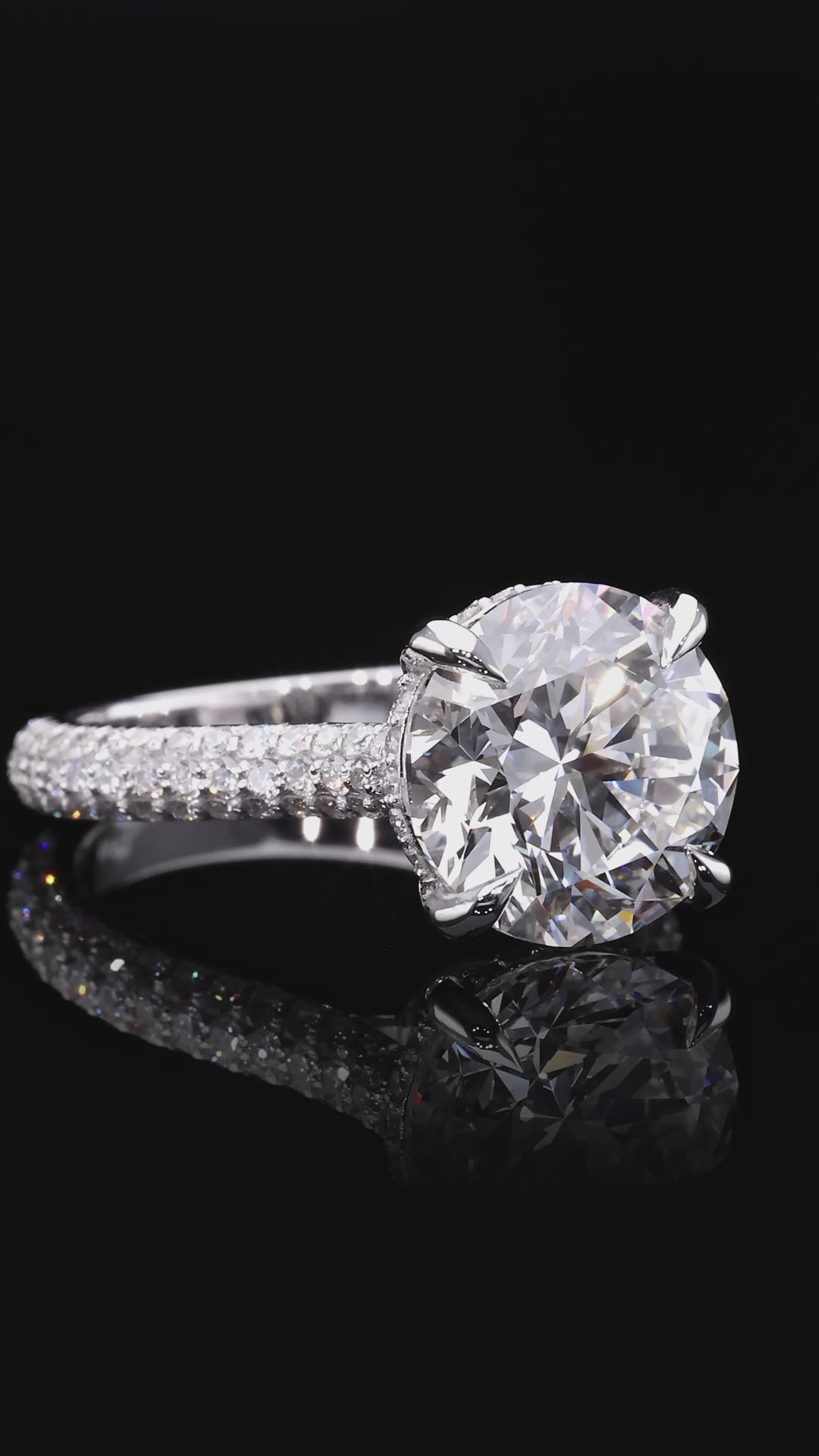 Round Diamond Double Pavé Solitaire Ring