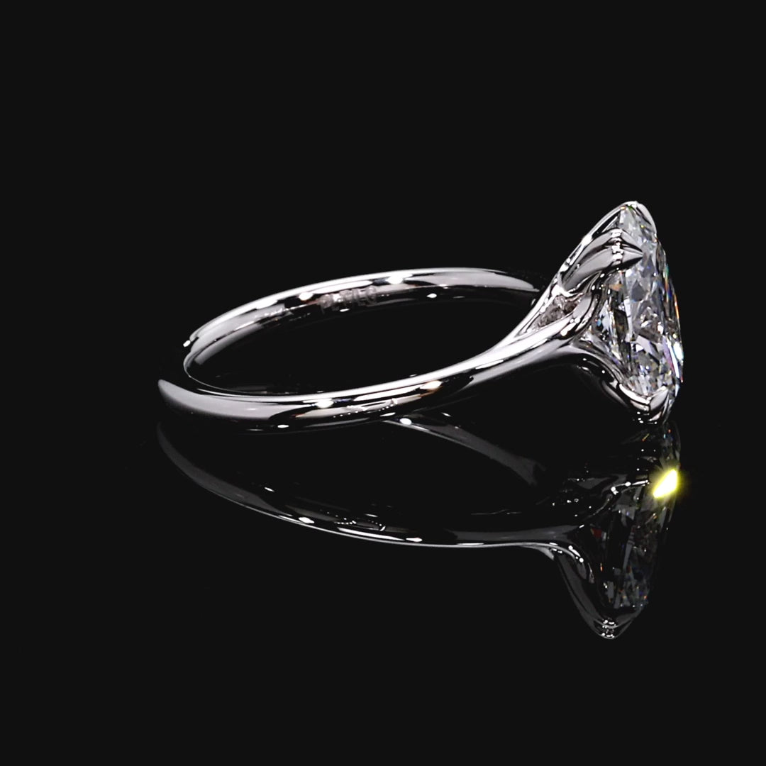Oval Solitaire Diamond Ring