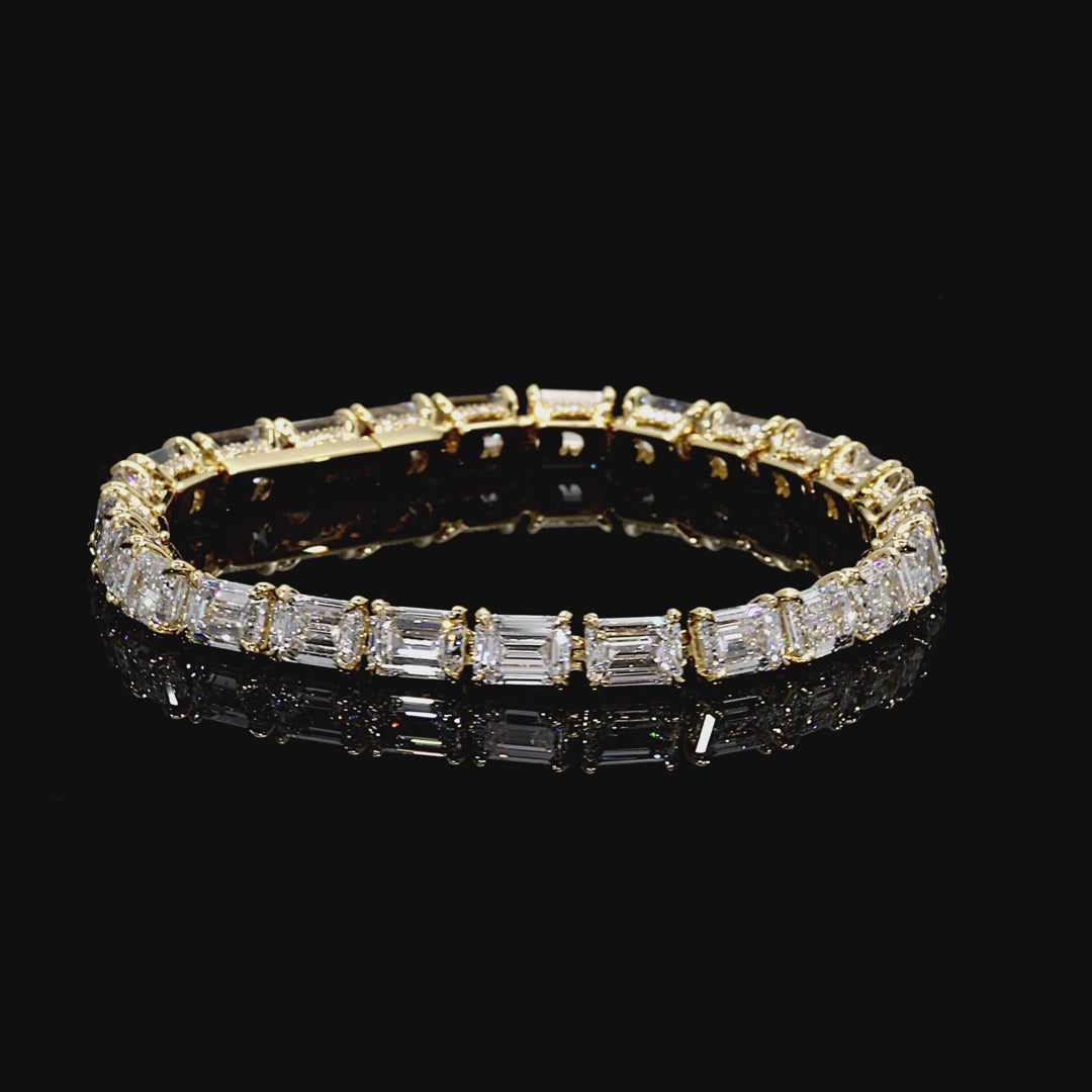 Emerald Cut Hidden Halo Tennis Bracelet