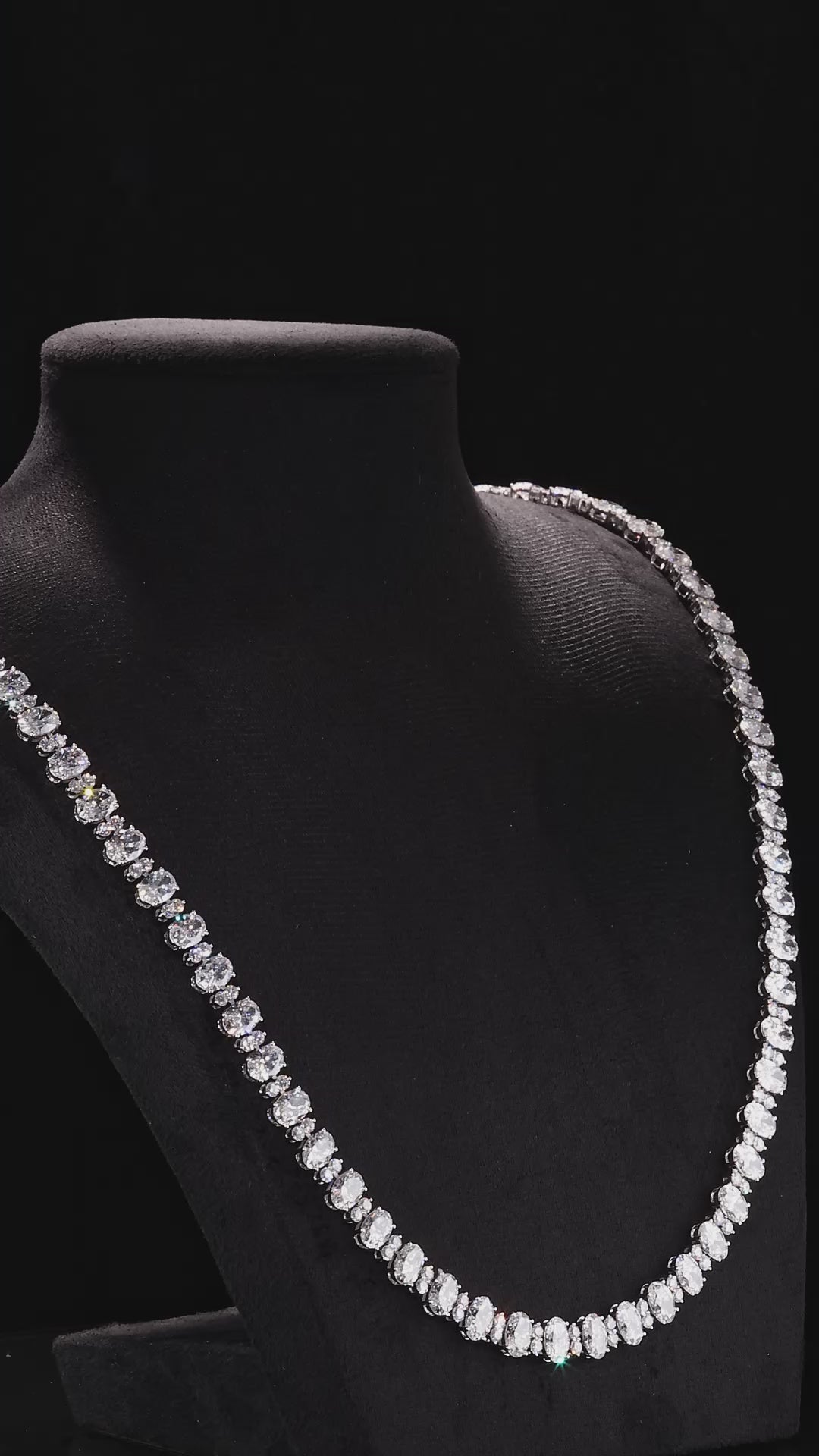 Graduated Round Diamond Tennis Necklace Dan Mor Diamonds