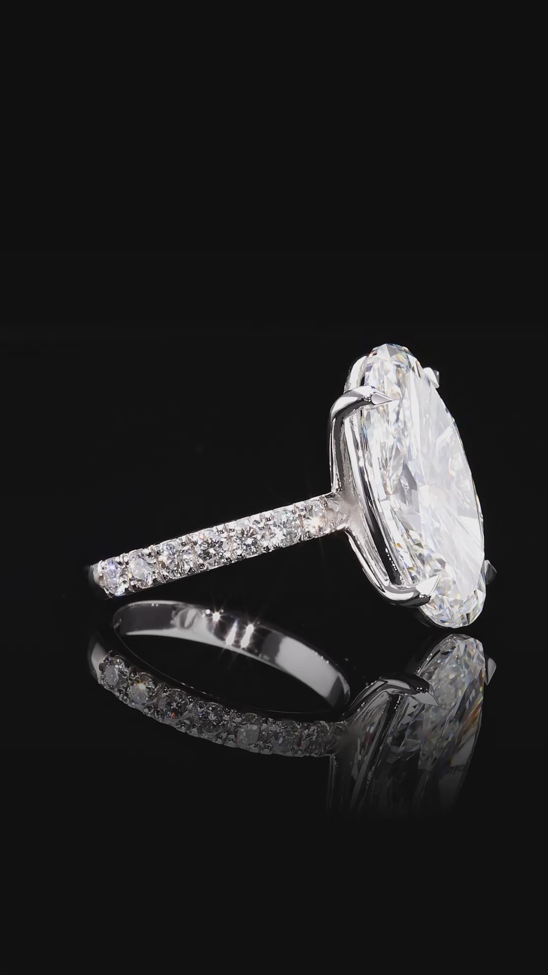 Oval Diamond Pave Engagement Ring Dan Mor Diamonds