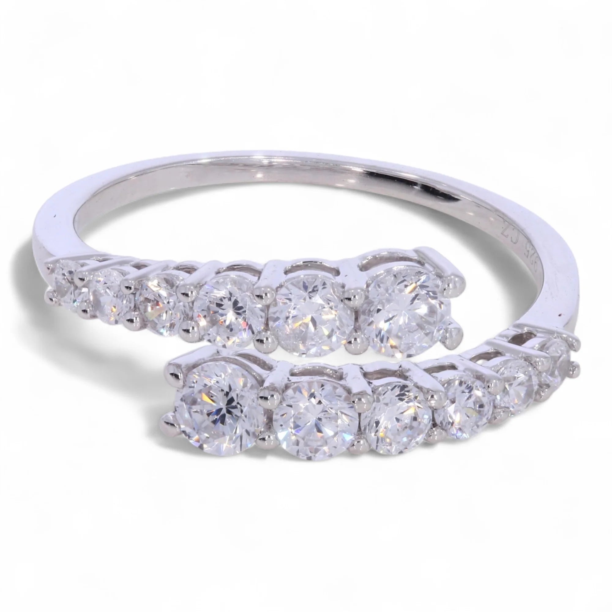 Serpentine Diamond Bypass Ring