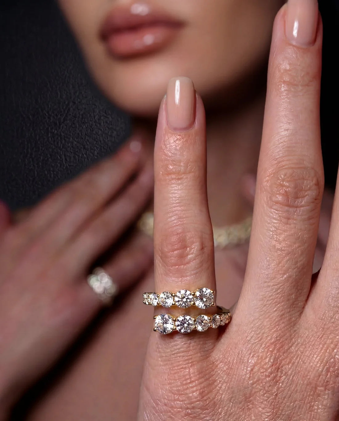 Serpentine Diamond Bypass Ring