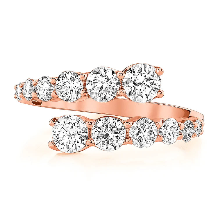 Serpentine Diamond Bypass Ring