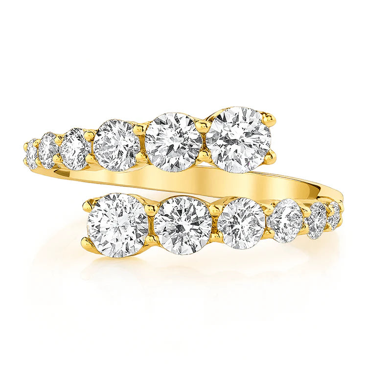Serpentine Diamond Bypass Ring